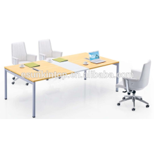 Meeting table design for office MDF + Melamine finishing with peach wood + warm white upholstery (JO-4050)